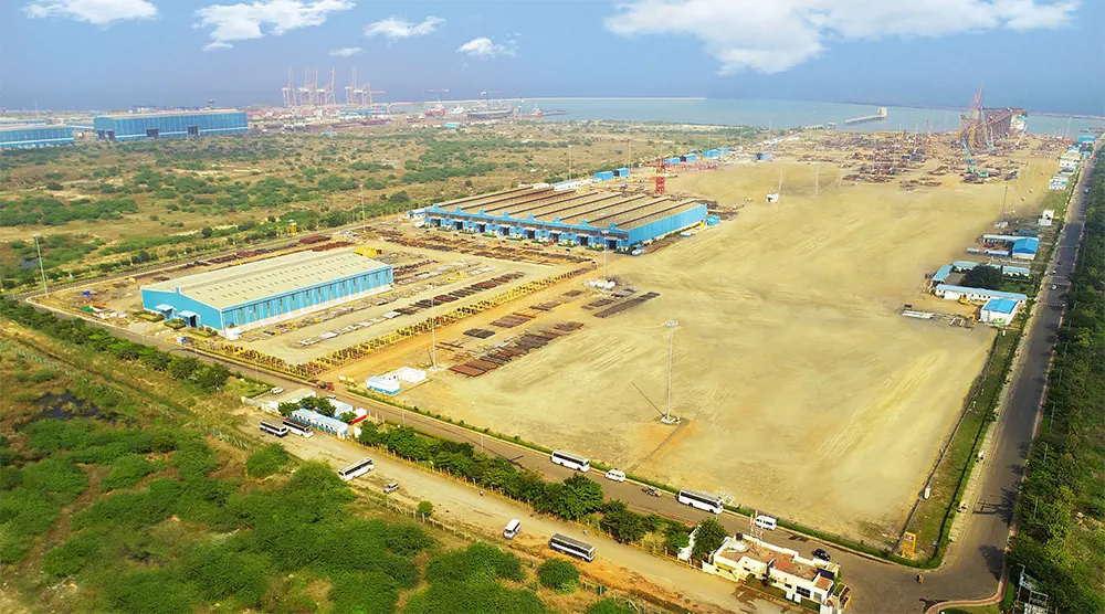 Aerial view of the Modular Fabrication Facility at Kattupalli